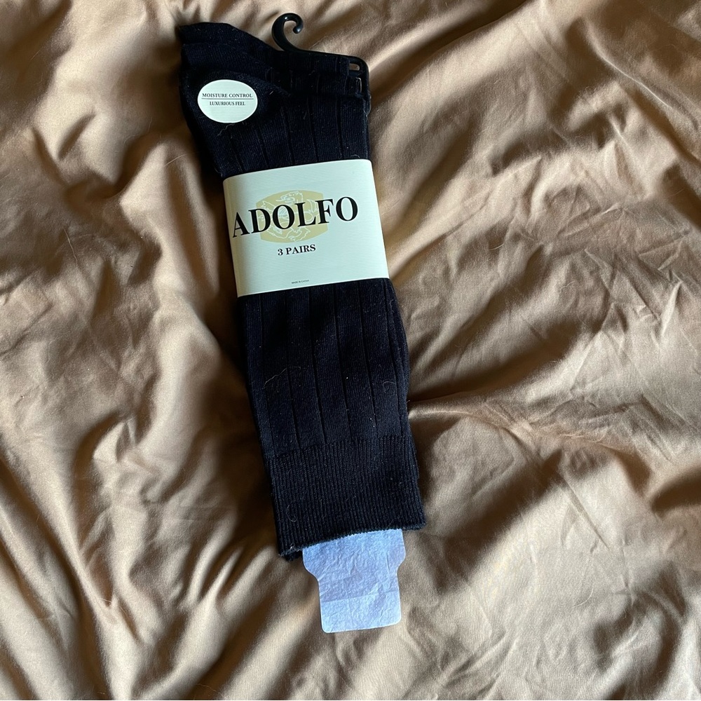 NWT ADOLFO 3-pack black socks - brand new